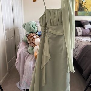 Elegant Sage Green Evening Dress